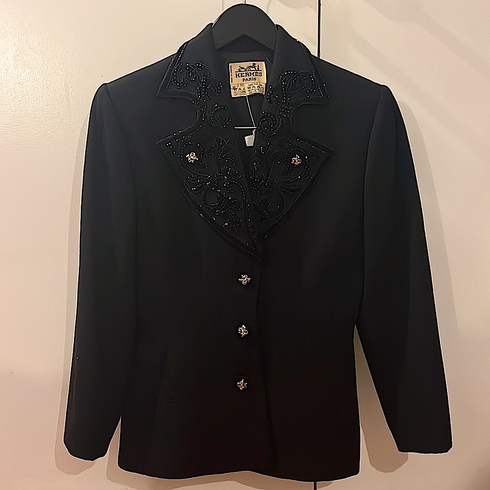Hermes Beaded Blazer Set W/ Miniskirt. (NWOT)